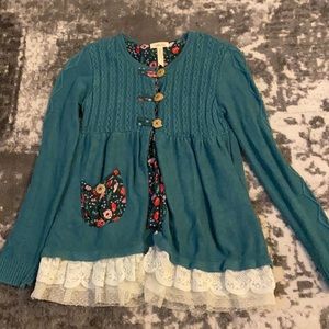 Matilda Jane Sz 10 sweater lace bottom detail
